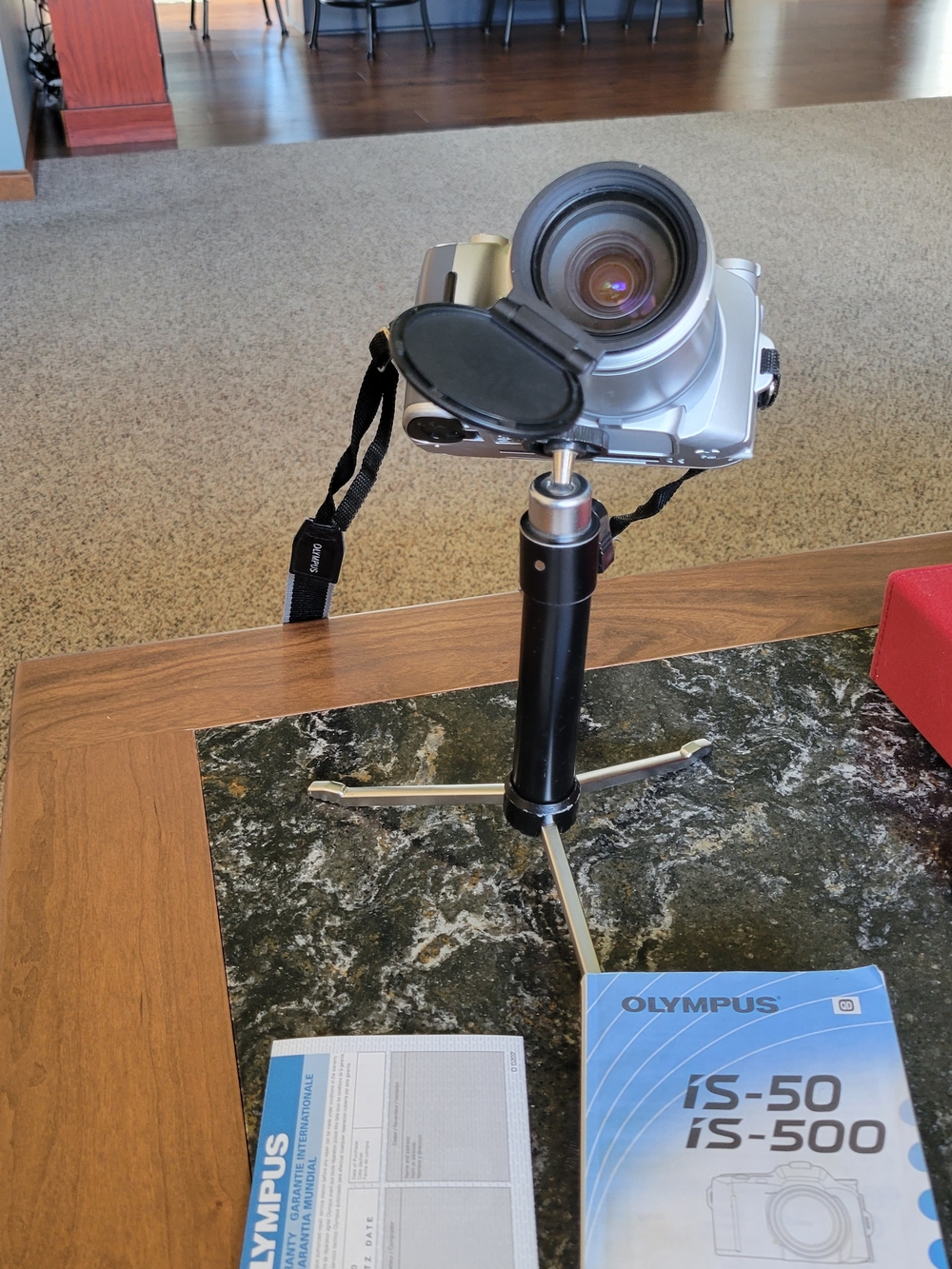 Olympus Silver IS-50 IS-500 Digital Camera with Tripod